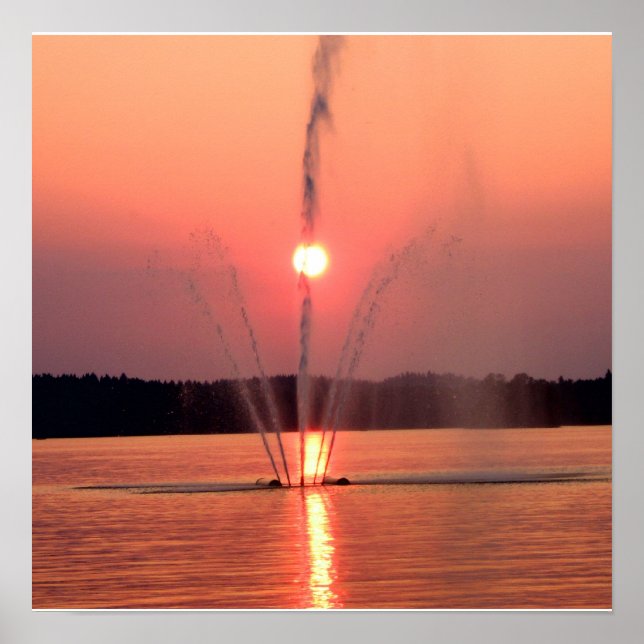 Poster Coucher de soleil au lac Lohja, Finlande (Devant)