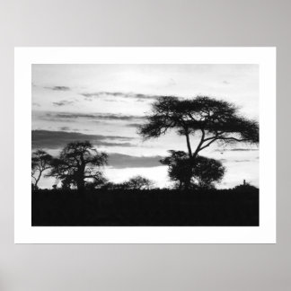 Poster Coucher de soleil BW