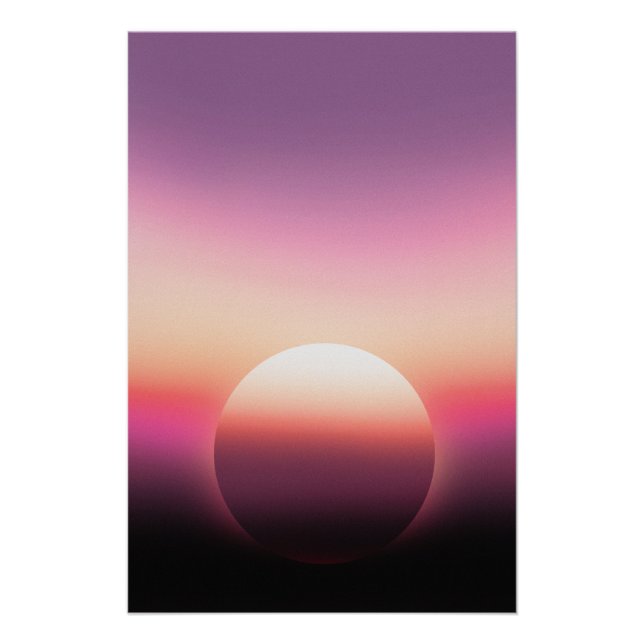 Poster Coucher de soleil ciel ensoleillé coloré (Devant)