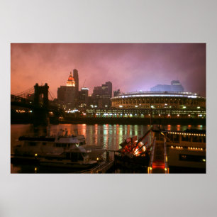 Poster Coucher de soleil Cincinnati Ohio - Art photo