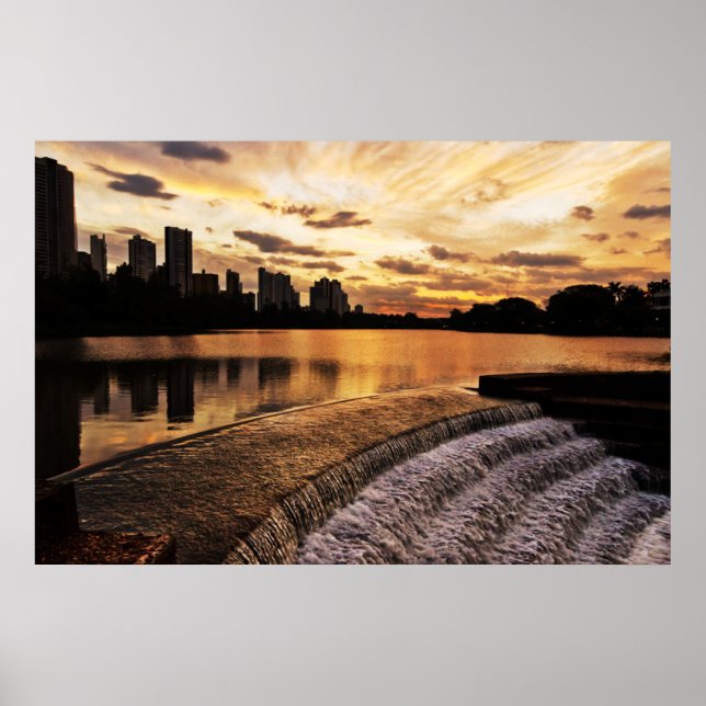 Poster Coucher De Soleil Dans La Ville De Londrina (Devant)