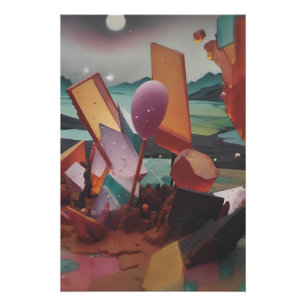 Poster Coucher de soleil dans les terres de bonbons - Ken