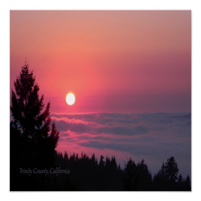 Poster Coucher de soleil dans Trinity County, Californie (Devant)
