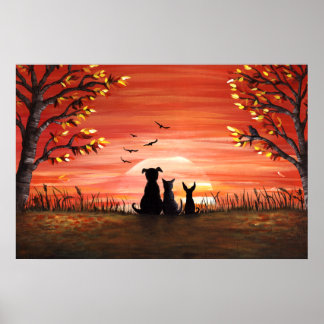Poster Coucher de soleil d'automne