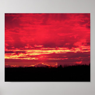 Poster Coucher de soleil de Crimson