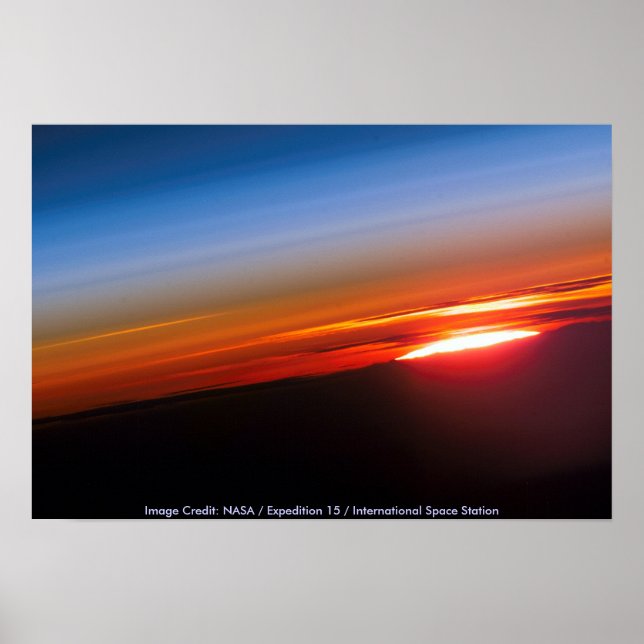 Poster Coucher de soleil de la Station spatiale internati (Devant)