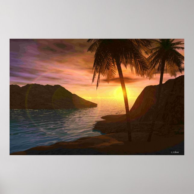 Poster Coucher de soleil de Maui (Devant)