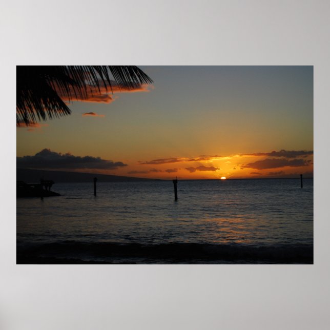 Poster Coucher de soleil de Maui (Devant)