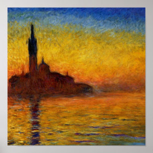Poster Coucher de soleil de Monet Venise Coloré Impressio