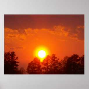 Poster Coucher de soleil de récolte