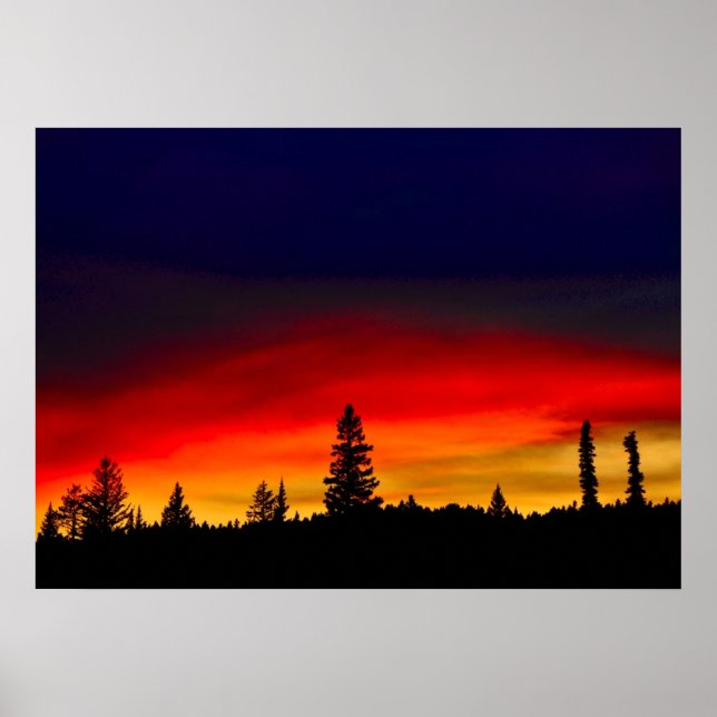 Poster Coucher de soleil de Yellowstone (Devant)