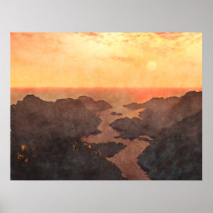 Poster Coucher de soleil des îles tropicales