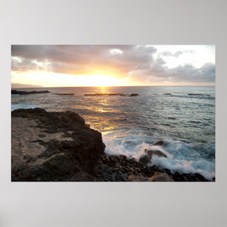 Poster Coucher de soleil d'Oahu