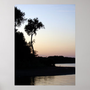 Poster Coucher de soleil du fleuve Mississippi