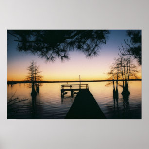 Poster Coucher de soleil du réservoir Steinhagen
