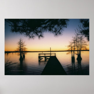 Poster Coucher de soleil du réservoir Steinhagen