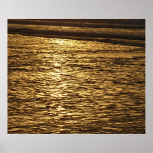 Poster Coucher de soleil en Californie Vagues Océan Paysa
