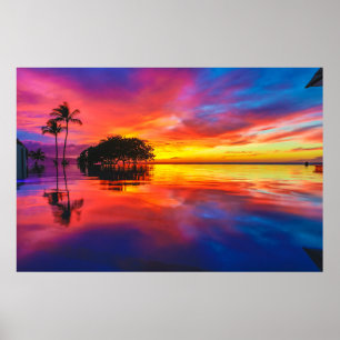 Poster Coucher de soleil majestueux   Wailea Beach, Maui,