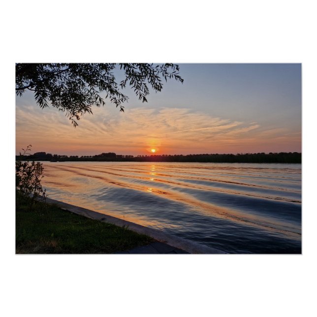 Poster Coucher de soleil ondulé (Devant)