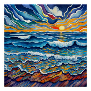 Poster Coucher de soleil paisible