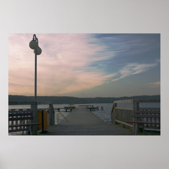 Poster Coucher de soleil rose (Devant)