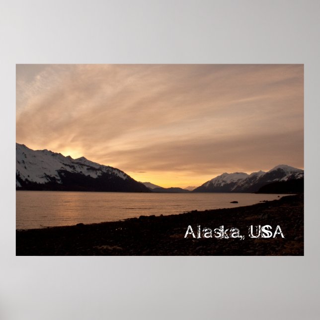 Poster Coucher de soleil sur Cannery Bay; Souvenir de l'A (Devant)