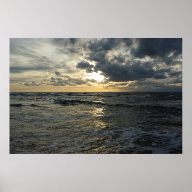 Poster Coucher de soleil sur la mer (Devant)