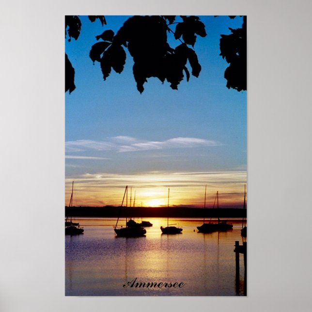 Poster Coucher de soleil sur l'Ammersee (Devant)