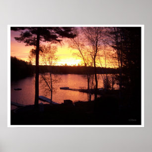 Poster Coucher de soleil sur le lac