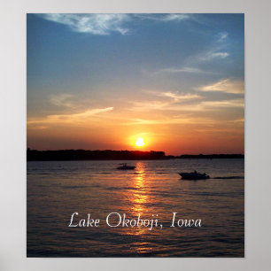Poster Coucher de soleil sur le lac Okoboji, Iowa