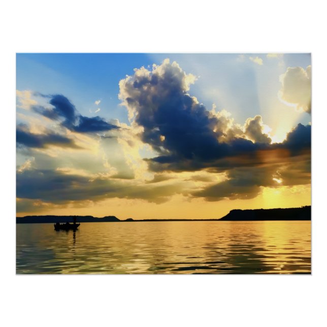 Poster Coucher de soleil sur le lac Pepin (Devant)