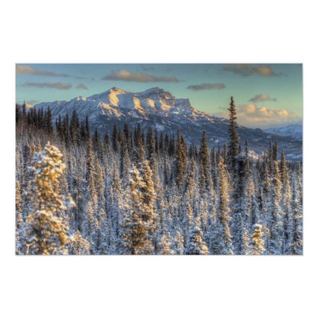 Poster Coucher de soleil sur le mont Fellows (Devant)