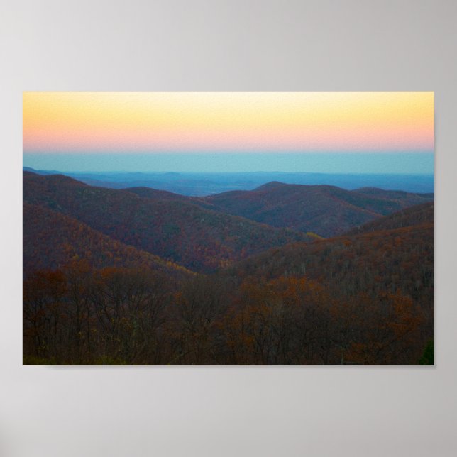 Poster Coucher de soleil sur le parc national de Shenando (Devant)