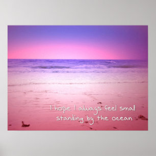 Poster coucher de soleil sur l'eau de l'océan avec citati