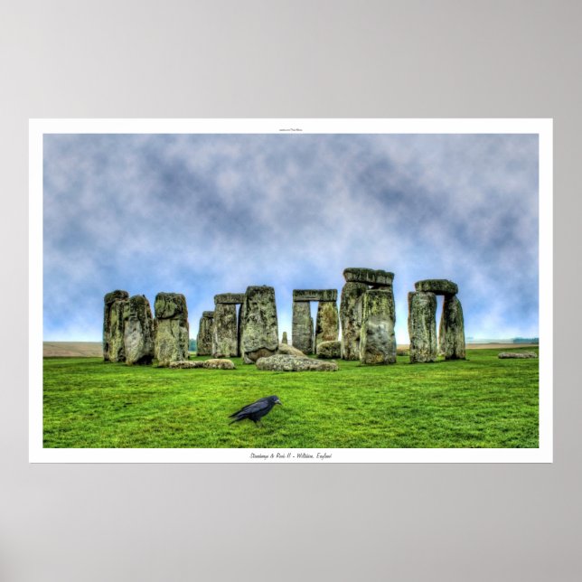 Poster Coucher de soleil sur Stonehenge & Flying Rook, Wi (Devant)