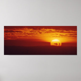 Poster Coucher de soleil surfer