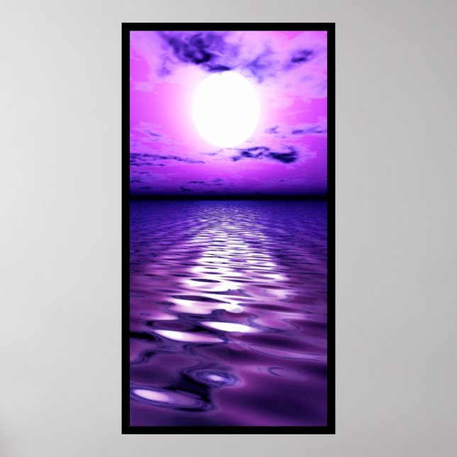 Poster Coucher de soleil violet (Devant)