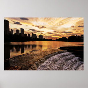 Poster Coucher du soleil dans la ville Londrina