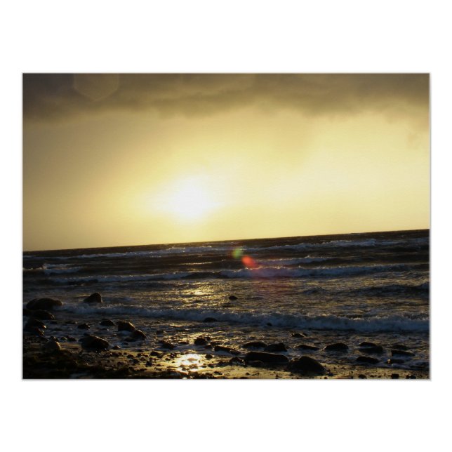 Poster Coucher du soleil de la mer Baltique (Devant)