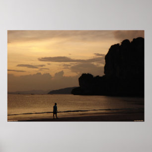 Poster Coucher du soleil de plage de Railay