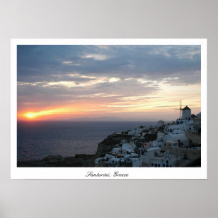 Poster Coucher du soleil d'Oia