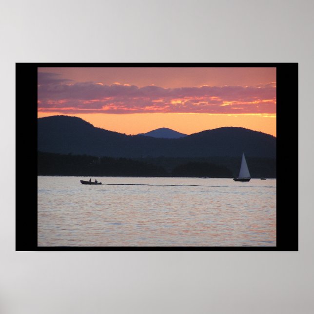Poster Coucher du soleil du lac Champlain (Devant)