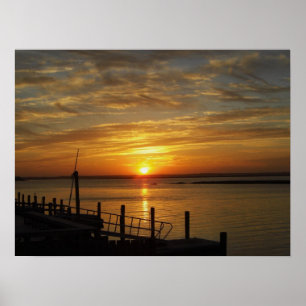Poster Coucher du soleil en pierre de port