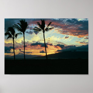 Poster Coucher du soleil hawaïen