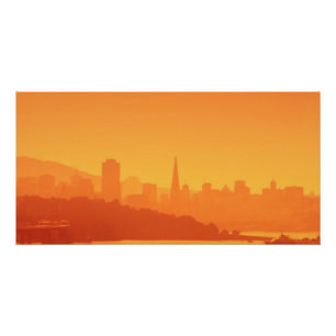 Poster Coucher du soleil lumineux de San Francisco