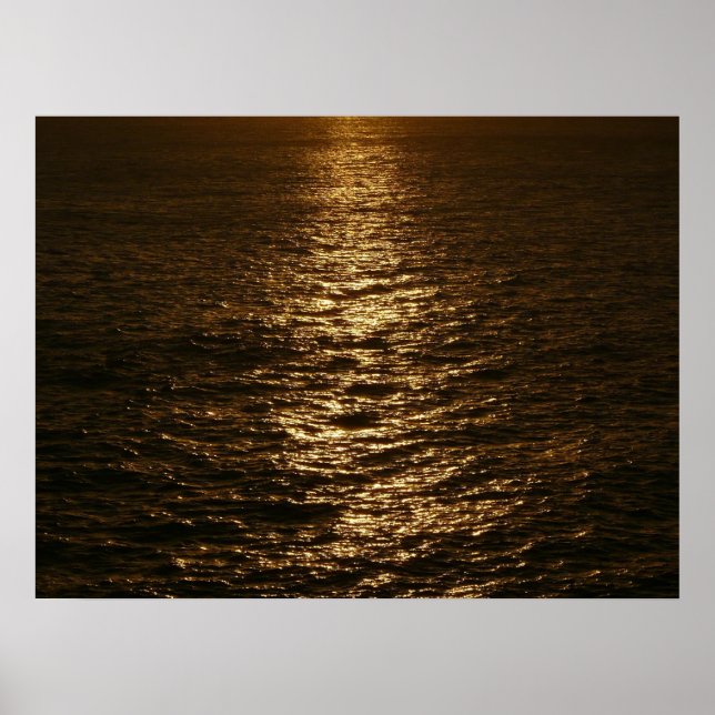 Poster Coucher du soleil sur l'eau Photographie de l'océa (Devant)