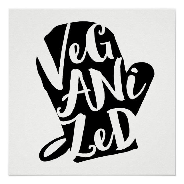 Poster Couleur Arrière - plan végétal veganisé (Devant)