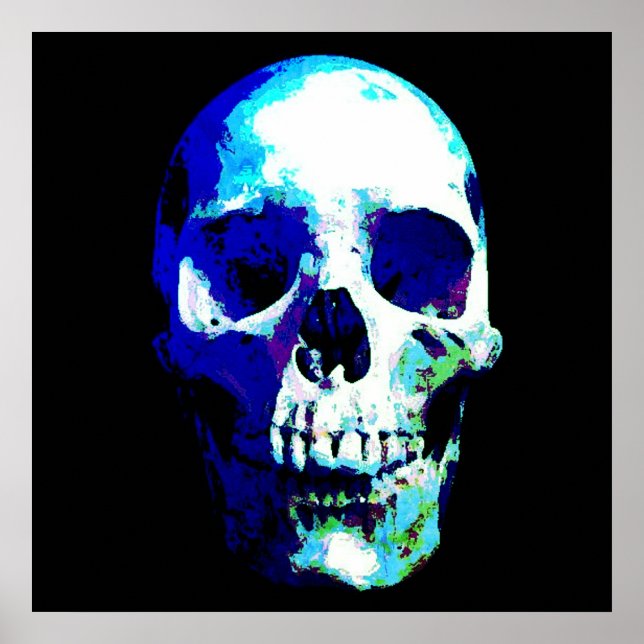 Poster Couleur bleu Pop Art (Devant)