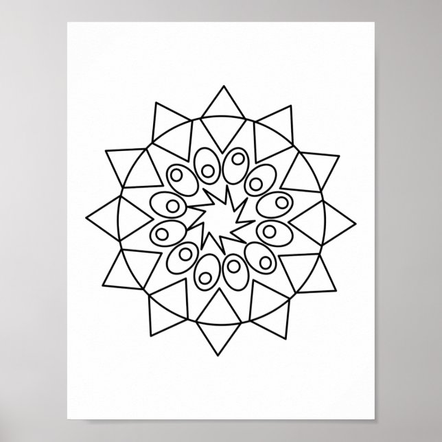 Poster - Couleur dans cette conception Mandala sim (Devant)