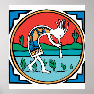 Poster Couleur Kokopelli